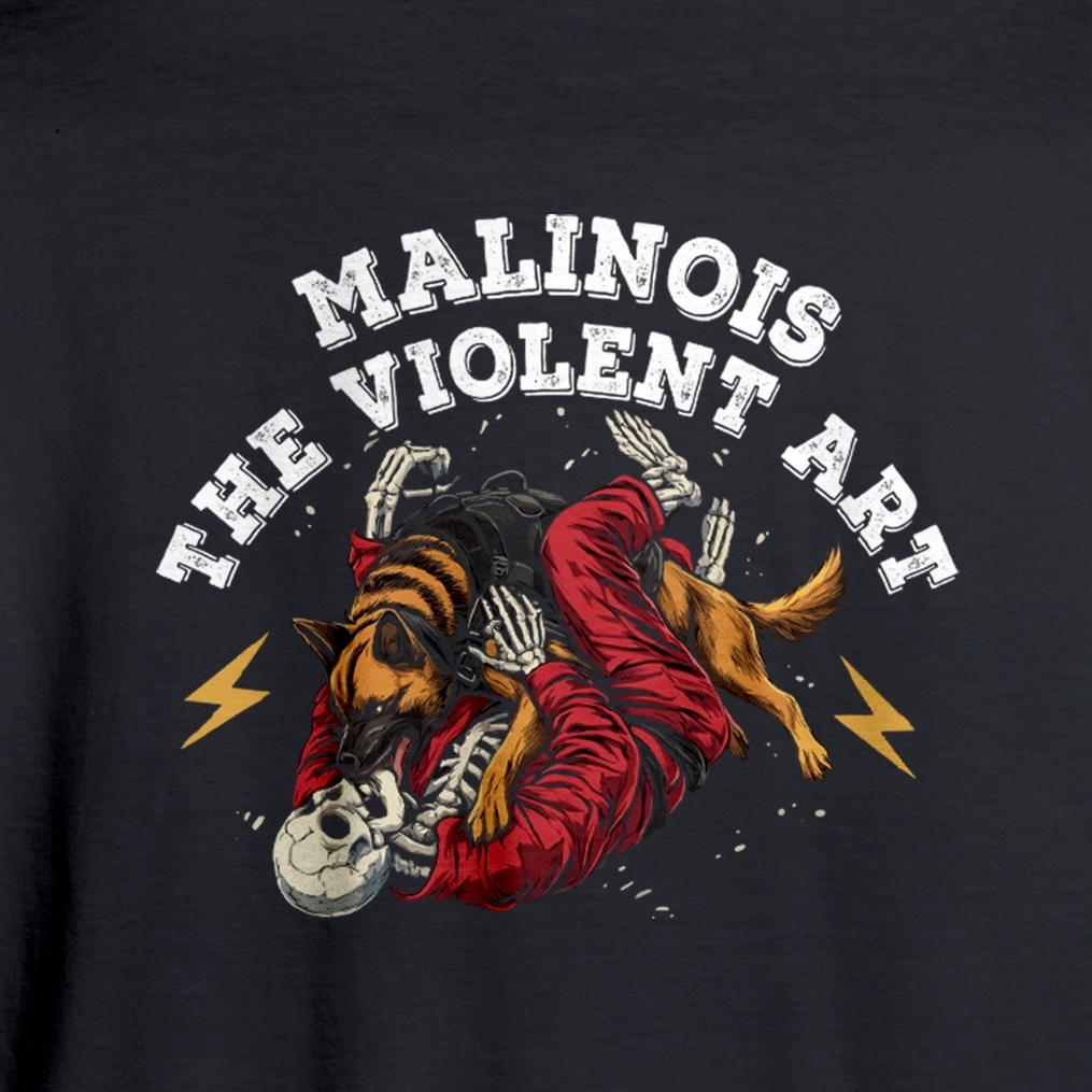 CAMISETA CASUAL PRETA - MALINOIS THE VIOLENT ART 3 CAMISETA CASUAL PRETA - MALINOIS THE VIOLENT ART - Imagem 3