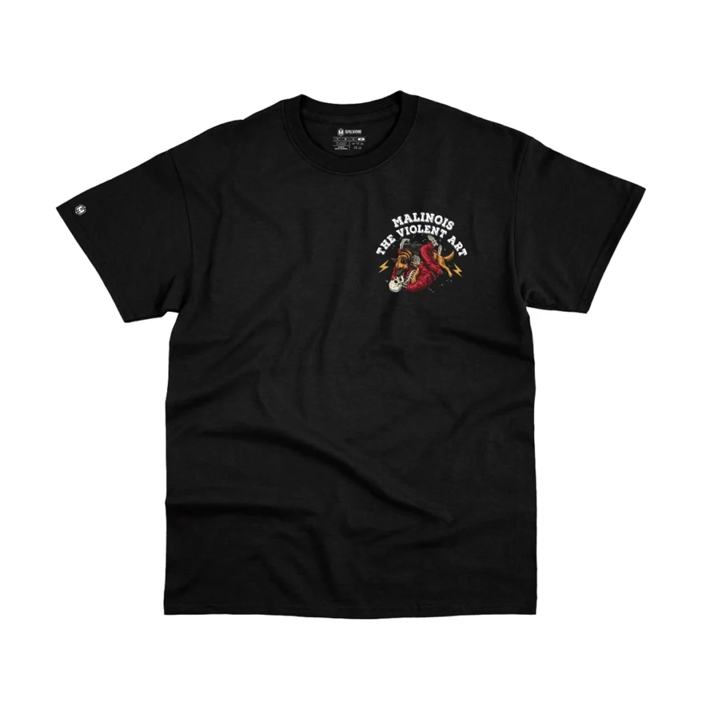 CAMISETA BÁSICA CASUAL PRETA - MALINOIS THE VIOLENT ART