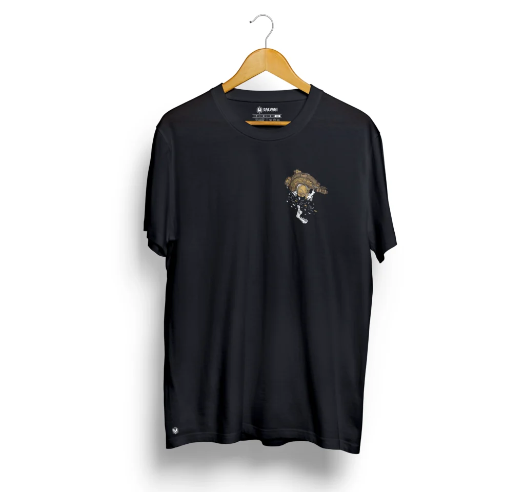 CAMISETA CASUAL PRETA - SHOT SKULL