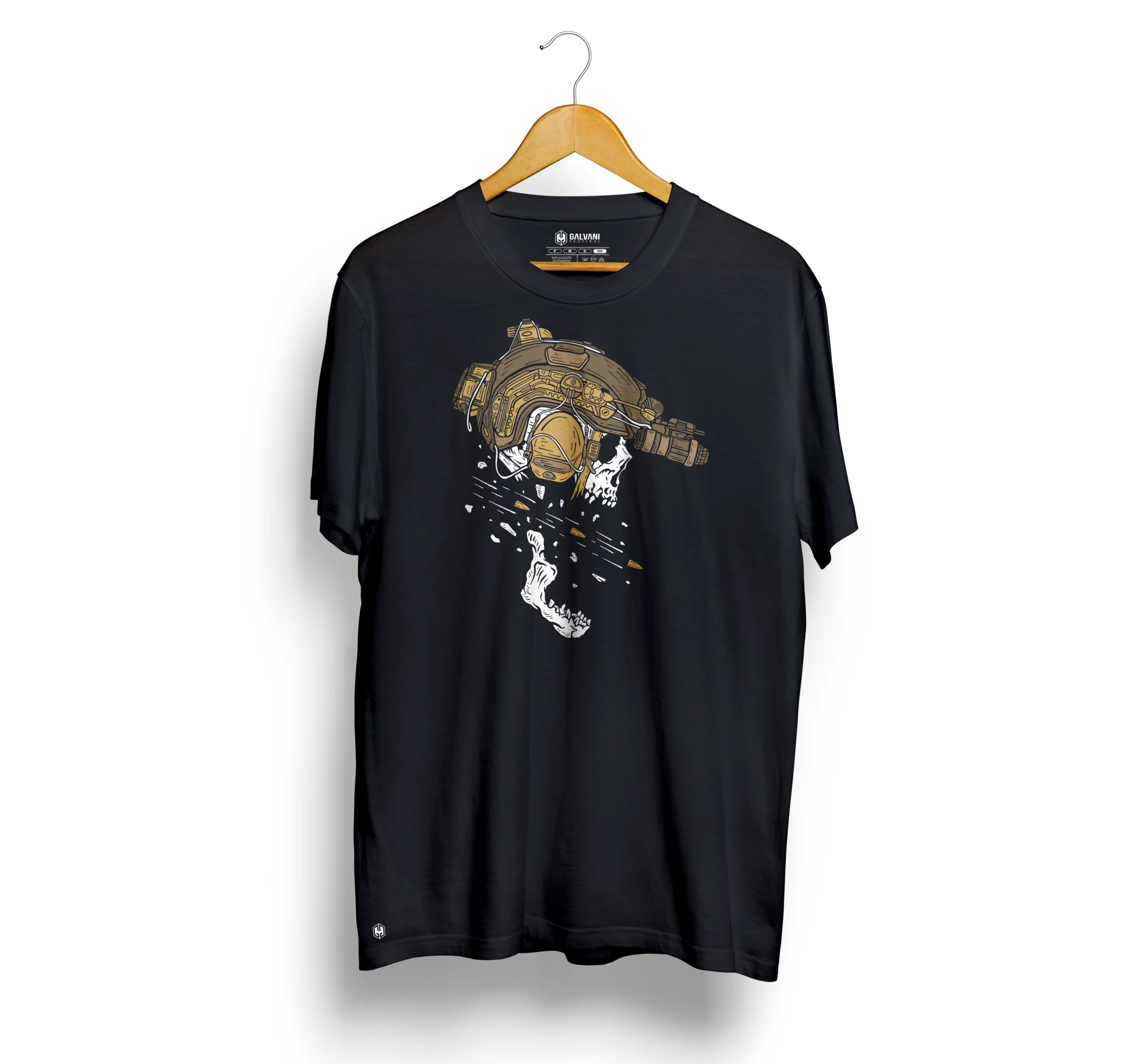 CAMISETA CASUAL PRETA - SHOT SKULL 2 CAMISETA CASUAL PRETA - SHOT SKULL - Imagem 2