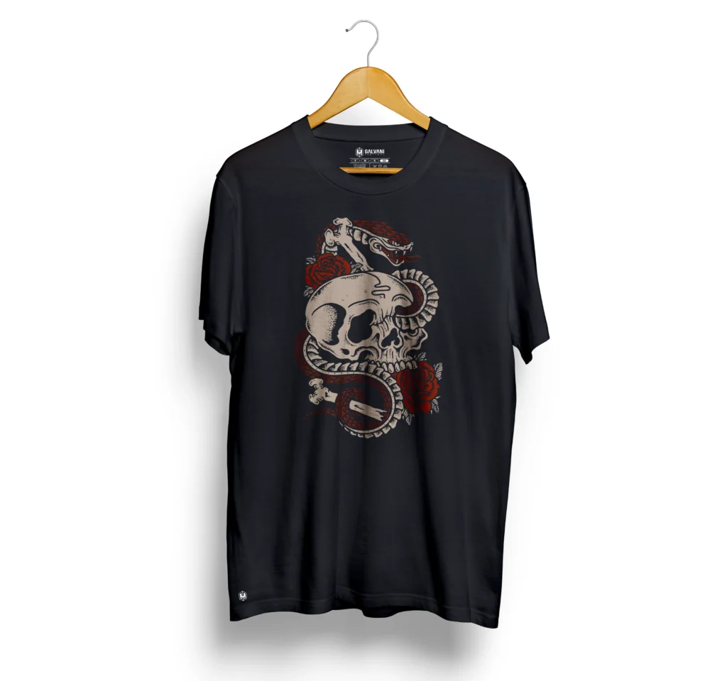 CAMISETA CASUAL PRETA - SNAKE