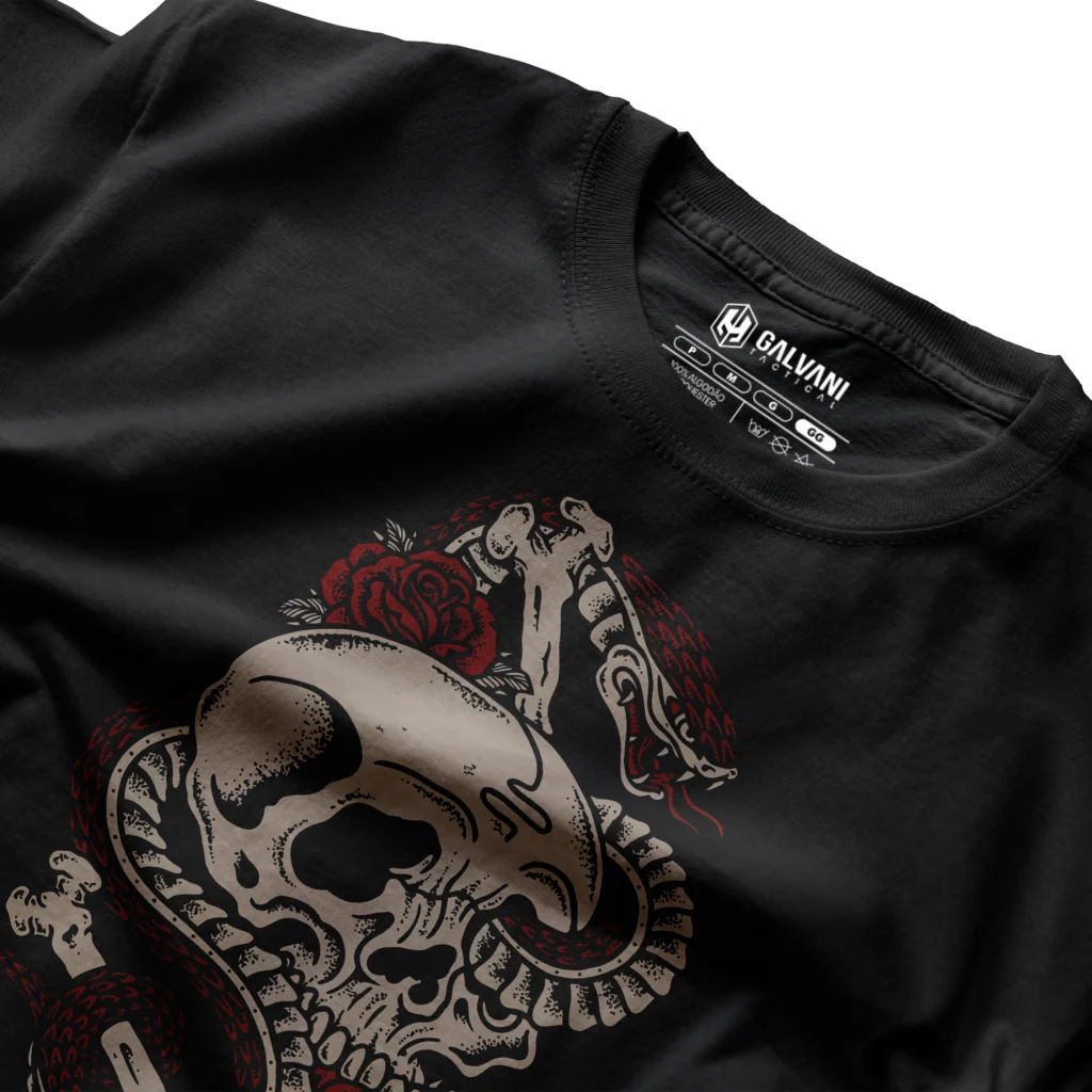 Home 7 CAMISETA CASUAL PRETA - SNAKE